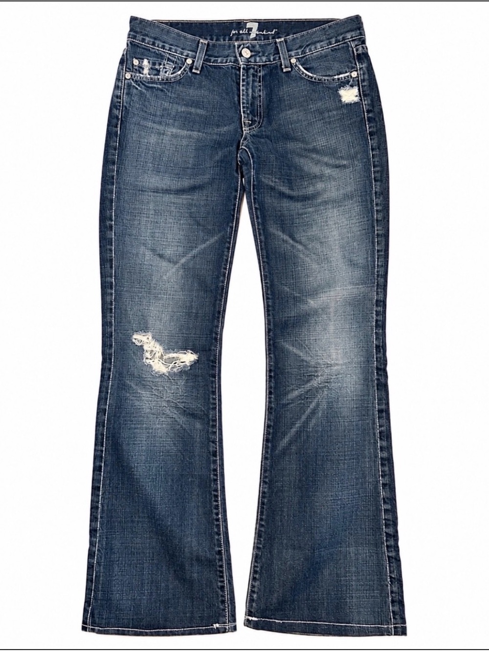 7 For All Mankind
Jeans Size 28
Distressed Bootcut
Flare Dark Wash Y2K